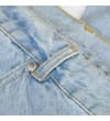Thumbnail Light blue jeans belt loop and rivet detail.
