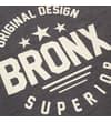 Thumbnail Close-up of the white Bronx graphic on charcoal fabric.