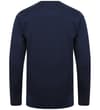 Thumbnail Navy long sleeve crew neck T-shirt, back view.