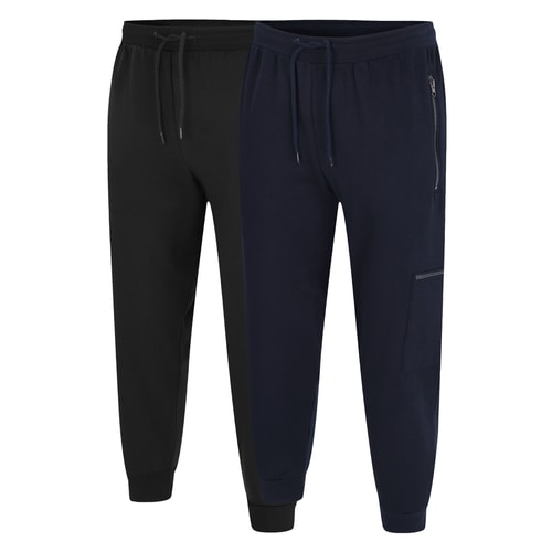 Bigdude Zipped Cargo Utility Sweatpants Twin Pack Black/Navy