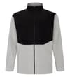 Thumbnail Front view of black and light grey fleece jacket.