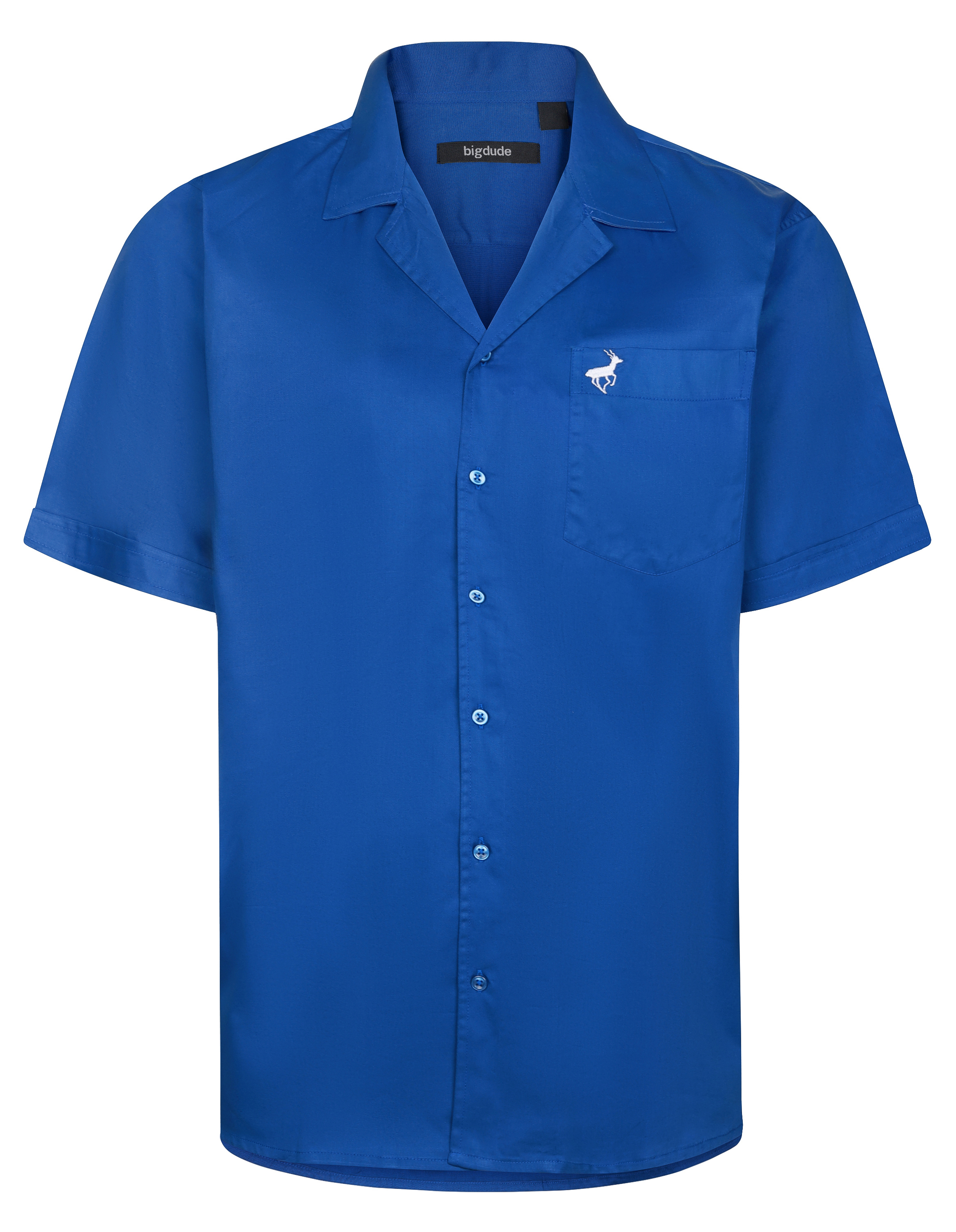 Bigdude Classic Short Sleeve Poplin Shirt Navy | BigDude
