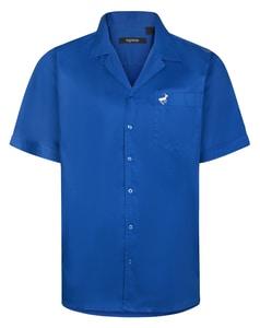 Bigdude Relaxed Collar Short Sleeve Shirt Deep Blue