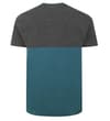 Thumbnail Petrol and charcoal colour block pyjama top, back view.