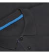 Thumbnail Close-up of charcoal polo collar and blue inner placket.