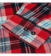 Thumbnail Close-up of buttoned cuff on red checked flannel shirt.