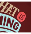 Thumbnail Close-up of the front slogan print on burgundy fabric.