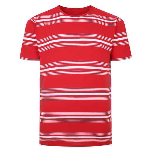Bigdude Pure Cotton Striped T-Shirt Red 
