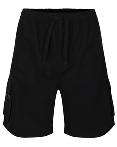 Bigdude Elasticated Waist Zip Pocket Cargo Shorts Black