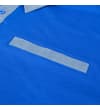 Thumbnail Close-up of faux chest pocket trim on blue polo shirt.