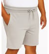 Thumbnail Grey marl jogger shorts worn, angled front view.