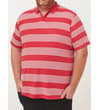 Thumbnail Model wearing red and white striped short sleeve polo.