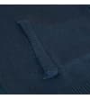 Thumbnail Close-up of ribbed welt pocket on navy knitted hoody.