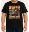 Thumbnail Black T-shirt worn on model with large motorcycle front print.
