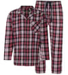 Thumbnail Red check pyjama set with button shirt and matching trousers.
