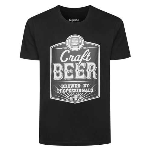 Bigdude Craft Beer Print T-Shirt Black