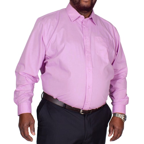BigDude Classic Long Sleeve Poplin Shirt TALL Violet | BigDude