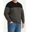 Thumbnail Black and charcoal colour block sweatshirt, worn front view.