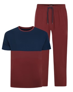Bigdude Cut & Sew Pajama Set Burgundy/Navy