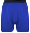 Thumbnail Blue boxer briefs with black waistband, front view.