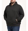 Thumbnail Charcoal pullover hoody worn from front with kangaroo pocket.