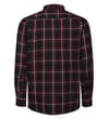 Thumbnail Back view of burgundy checked long sleeve shirt.