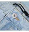Thumbnail Light blue jeans waistband with button detail.