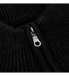 Thumbnail Close-up of the black ribbed collar and half zip.