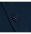 Thumbnail Close-up of navy henley placket with button detail.
