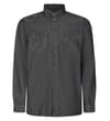 Thumbnail Charcoal wash denim shirt, flat front view.