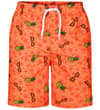 Thumbnail Orange pineapple swim shorts, straight front view.