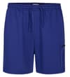 Front flat view of midnight blue shorts with cargo pocket.