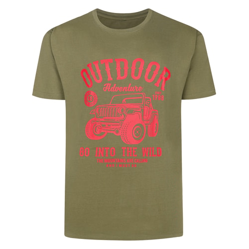 Bigdude Outdoor Adventure Print T-Shirt Khaki