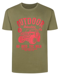 Bigdude Outdoor Adventure Print T-Shirt Khaki