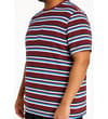 Thumbnail Angled worn view of burgundy striped T-shirt.
