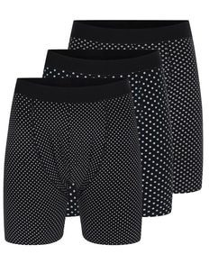 Bigdude 3 Pack Pattern Boxers Black