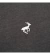 Thumbnail Close-up of white embroidered chest logo on charcoal fabric.