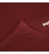Thumbnail Close-up of the burgundy crew neck collar.