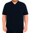 Thumbnail Navy revere polo shirt worn from the front.