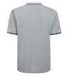 Thumbnail Grey jacquard polo shirt with short sleeves, back view.