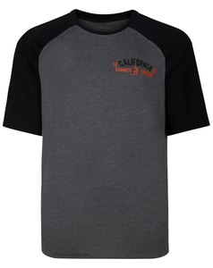 Bigdude California Raglan Crew Neck T-Shirt Charcoal Black