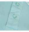 Thumbnail Close-up of aqua polo placket with two buttons.