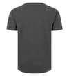 Thumbnail Dark charcoal short sleeve henley T-shirt, back view.