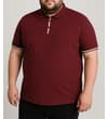 Thumbnail Burgundy polo shirt worn, front view on model.