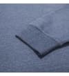 Thumbnail Close-up of the ribbed cuff on dark denim fabric.
