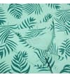 Thumbnail Close-up of polo collar on mint shirt with teal leaf print.
