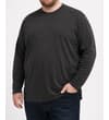 Thumbnail Charcoal marl long sleeve T-shirt worn, front view.