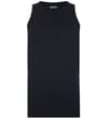 Navy plain tank top, front view.