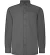 Thumbnail Gray long sleeve button-down shirt laid flat, front view.