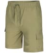 Thumbnail Khaki cargo swim shorts, front angled flat view.